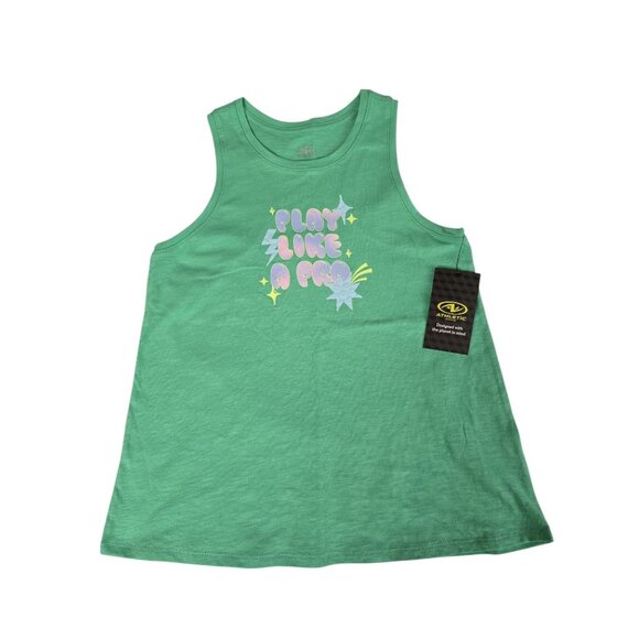NWT Girls Athletic Tank – “Play Like a Pro” – Size L 10/12 – Green Inspire - Picture 1 of 4